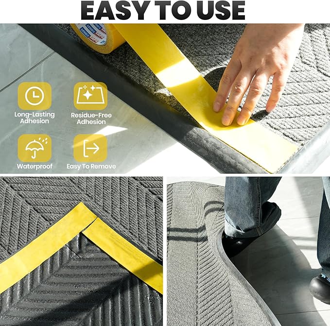 ADHES Double Sided Carpet Tape for Area Rugs – 2 Inch x 40 Yards, Heavy Duty Adhesive, Residue-Free, Rug Tape Gripper for Hardwood Floors, Tile, and Carpeted Surfaces