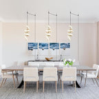 Plug in Pendant Light 3000~6000K Hanging Lights with Plug in Cord, Touch Switch Modern Pendant Light, Gold Hanging Lamps for Living Room, Kitchen, Dining Room, Bedroom,1 Pack