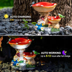 Solar Gnome Statues Figurine Lights - Garden Lighting Outdoor Decorations, Gnome Sleeping Under Mushroom, Yard Art Lawn Ornaments for Porch Patio Balcony - Gnome Gifts for Women Mom