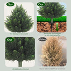 R's Ceder Artificial Topiary Cedar Tree 32 inch Faux Little Bush Cedar Tree UV Resistant Shrub Potted Artificial Plant for Outdoor Indoor Front Porch Garden (2 Pack)