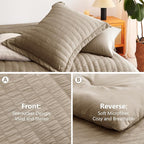 CozyLux King Size Comforter Set Taupe Seersucker 7 Pieces Bed in a Bag King Comforter Set with Sheets, Luxury Soft Bedding Set with Down Alternative Comforter, Sheets, Pillowcases & Shams All Seasons