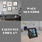 4x4 Black Picture Frames set of 3, Made of Wooden and Real Glass Small Square frame - Display on Table Desk Top or Wall Hanging