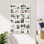 Jerry & Maggie 4×6 collage frame 24 pictures, picture frames collage wall decor, 24 slot picture frame Wall Hanging For 6×4 Photo, White