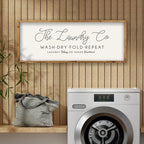 ZZJJHYWGQ Laundry Room Wall Decor 32"×12" Wash Dry Fold Repeat Funny Laundry Sign Rustic Farmhouse Decor Large Wooden Frame Humorous Quote Wall Hanging Art (Wood)
