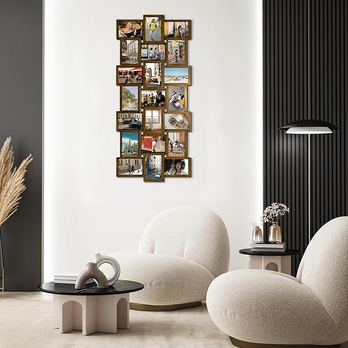 Jerry & Maggie 4X6 Collage Picture Frames for Wall Decor, 21 Opening Collage Wall Hanging for 6x4 Photo, Multi Picture Frame Set with One-piece Design Gold