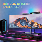 ONWAY Curved Monitor Light Bar with Wireless Remote,Monitor Light Bar with Auto-Dimming and Camera Base,Applicable to All Screens. No Screen Glare,for (RGB)