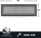 PURRUGS Dirt Trapping Door Mat 24" x 70", Non-Slip/Skid Machine Washable Entryway Rug, Shoes Scraper, Area Rug, Super Absorbent Welcome Mat for Muddy Wet Shoes and Paws, Light Grey & Dark Grey