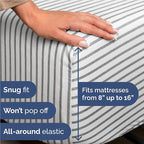 Twin XL Sheets Set 4 Piece - Includes 2 Pillowcases - Bed Sheets Twin XL - Soft Hotel Luxury Bedding - Cooling, Comfy & Breathable - 1 Flat & 1 Fitted & 2 Pillowcases w/ Deep Pockets - Grey Stripes