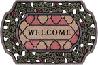 CHICHIC Entrance Door Mat Large 24 x 36 Inch Entry Way Doormat Front Door Rugs Outdoors Heavy Duty Welcome Mat Non Slip Rubber Back Low Profile for Garage, Patio, High Traffic Area, Small Flower