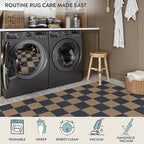 Lahome Checkered Easy Jute Indoor Outdoor Carpet, 3x5 Washable Rugs for Entryway Living Room Farmhouse Area Rug, Non Slip Blue Checkerboard Indoor Door Mat for Entry Patio Deck