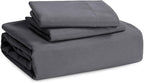 Bedsure Duvet Cover Queen Size with Fitted Sheet - 4 Pieces Prewashed Cotton-Like Extra Soft Bedding Set, Includes 1 Duvet Cover 90x90 Inches, 2 Pillow Shams, 1 Fitted Sheet, Dark Grey