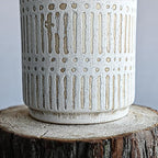 Rustic Ceramic Vase for Living Room Bedroom 11.02'' Antique White Flower Vase for Bouquet Fake Plant Home Decor Office Table Shelf Fireplace Centerpieces Retro Vintage Classic Modern