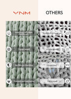 YnM Chunky Throw Blanket, Medium-Weight, Hand Knitted with Chenille Yarn, Skin Friendly, Ventilated and Breathable, Machine Washable, Home Décor Piece for Couch, Sofa and Bed (Sage Green, 40x50 Inch)