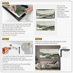 SIGNWIN 36"x72" Extra Large Framed Wall Art Green Line Art Mountain Landscape Illustration for Home Living Room Bedroom Decor (Frame Assembly Required)