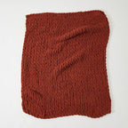 WESHIONGOO Chunky Knit Blanket Throw Knitted Throw Blankets for Couch Bed Fluffy Soft Blanket with Jumbo Chenille Yarn Thick 100% Handmade(Rust, 50"×60")