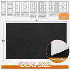 Mibao Dirt Trapper Door Mat for Indoor Outdoor, Waterproof All-Season, All-Weather Doormat, Heavy Duty Non-Slip Entrance Rug, Low Profile Absorbent Entrance Mat Carpet, 72" x 48", Black