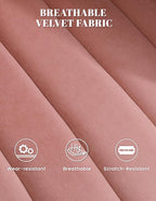 Kromax Swivel Accent Chair with Armrest, Set of 2, Mid Century 360 Degree Swivel Barrel Chair Overstuffed Tufted Velvet, Ideal for Living Room, Bedroom, Reading Room, Light Pink