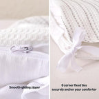 Amazon Basics Waffle Weave Microfiber 3-Piece Duvet Cover Set, Includes 1 Duvet Cover and 2 Pillow Shams, Queen, Dark Grey Striped