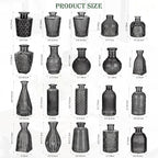 Glass Bud Vases Set of 20, Small Flower Vase in Bulk for Centerpieces, Mini Vintage Grey Vases for Rustic Wedding Vintage Home Table Decor