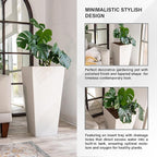 XBrand Modern 28-Inch Square Planter, Modern Tapered Planter Perfect for Indoor & Outdoor, Patio Décor, Set of 2