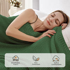 Joydeco Chunky Cable Knit Throw Blanket, Lightweight 100% Cotton Soft Cozy Throw Twin Blanket for Couch Bed and Sofa, Rustic Breathable Farmhouse Blanket Gift for Women Men(Olive Green, 51"x63")