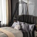 VISATOR Mosquito Net Bed Canopy for Girls,King Canopy Bed Curtains Queen Size from Ceiling,Dome Mosquito Netting Bed Tent Twin Girls Canopy Bed Decor for Baby Crib,Kid Bed and Adult Beds (Black)