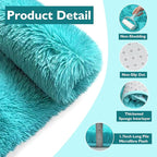 Soft Round Area Rug for Kids Bedroom, Fluffy Fuzzy Shaggy Rug 3'X3'for Living Room, Non Slip Circle Plush Rug for Girls Room Nursery Dorm Decor,Light Blue