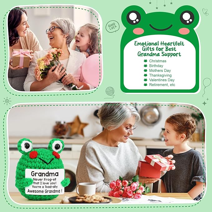 LEJIAJINW Christmas Grandmother Gifts for Grandma, Grandma Christmas Birthday Gift for Women/Gigi/Nana/Grammy/Granny/Grandmother Mothers Day or Valentines, Cute Handmade Crochet Bee Themed Stuff