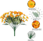 Daisy Artificial Flowers for Outdoors Summer Fall Decoration, 6 Bundles Fake Mums Silk Flowers for Outside Look Real UV Resistant Fake Plants Faux Flowers for Planter Front Door Home Indoor Porch, Mix
