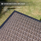 VICLLAX Patio Bar Stool Chairs with Footrests and Padded Seat, Bar Height Swivel Patio Chairs Set of 6, Brown Woven Wicker Swivel Bar Stools for Lawn Garden