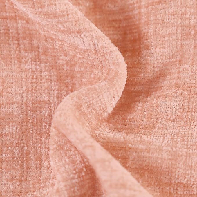 CaliTime Throw Pillow Covers Decorative 26 X 26 Inches Pack of 2 Cozy Chenille Cushion Cases for Couch Sofa Bed Living Room Home Dusty Pink