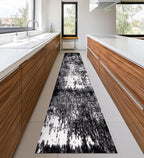 Keen Home Design Area Rugs - 2x20 Non-Shedding, Abstract Rugs for Kitchen, Living Room, Bedroom, Dining Room, Entryway - Size: 2'8" x 20', Abstract Black