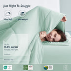 Breescape Cooling Comforter Throw Size - BlendTek™ Q-Max>0.46 Tech, Breathable Blanket for Hot Sleepers & Night Sweats Relief, Premium Lightweight Summer Bedding, 52x72 Inches, Mint Green