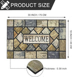 CHICHIC 18 x 30 Inch Square Welcome Door Mat Front Doormat Outdoors for Home Entrance Outdoors Mat for Outside Entry Way Doormat Entry Rugs, Heavy Duty Non Slip Rubber Back Low Profile