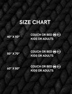 YnM Chunky Throw Blanket, Medium-Weight, Hand Knitted, Skin Friendly, Ventilated and Breathable, Machine Washable, Home Décor Piece for Couch, Sofa and Bed (Black, 60x80 Inch)