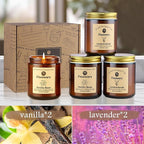 Scented Candle Set 4 Pack, Candle for Home Scented, Odor Eliminating, Stress Relief, 30oz, 220 Hours Long Lasting Soy Wax Gift Set for Women