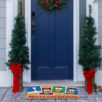 Gertmenian Peanuts Snoopy Coir Doormat - 2x3 Welcome Mat (2-Pack), Ideal for High Traffic Areas in Front Door, Garage, Entryway - Peace & Joy, 80023