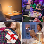 LOFTEK Cordless LED Table Lamp: Color Changing Night Light,RGB Mode with Over 100 Colors Rotating and Changing,Touch Switch,Rechargeable for Party,Bedroom,Living Room,Game Room,Camping