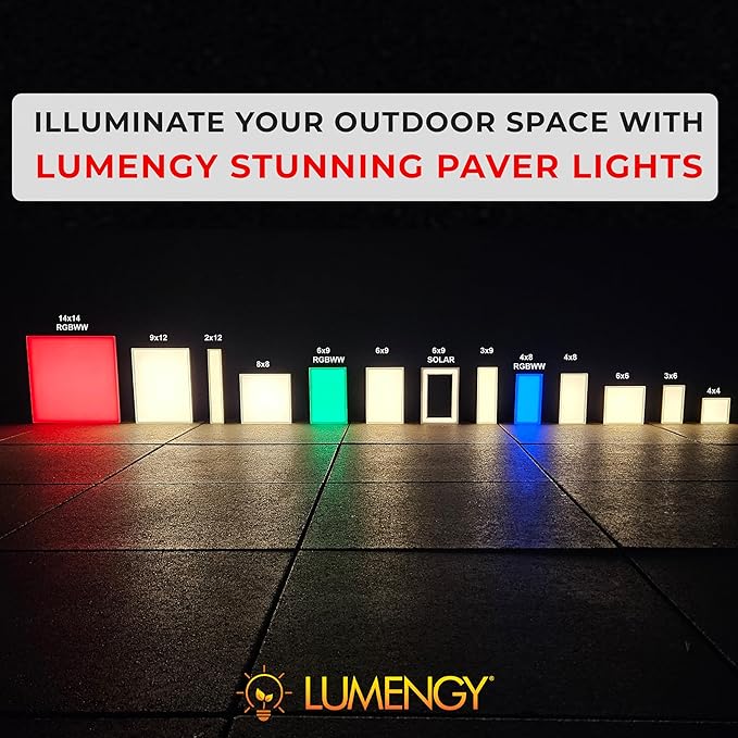 LUMENGY Paver Light 6×6 Inch (5.9 inch X 5.9 inch), Warm White Glare-Free Illumination for Driveways, Pathways, Pool Deck & Patios,12V AC/DC, Waterproof & Drive-Over Rated