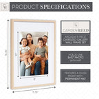 Camden Reed Arcadia 8 Piece Oversized Gallery Wall Frame, 11x14 and 11x11 inch matted frames for featuring 8x10 and 8x8 Inch Photographs or Art Prints, Natural Finish