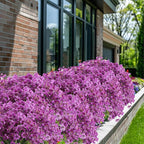 20 Bundles Artificial Flowers for Outdoors, UV Resistant Fake Realistic Flowers with Plastic Plants Spring Decor, Faux Silk Flowers for Outside Window Box Front Porch Planter Decor-Purple