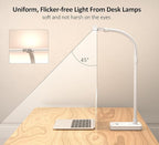 Double Head LED Desk Lamp, Architect Desk Lamps for Home Office, 24W Brightest Workbench Office Lighting-5 Color Modes and 5 Dimmable Eye Protection Modern Desk Lamp (White-Desktop, Big)