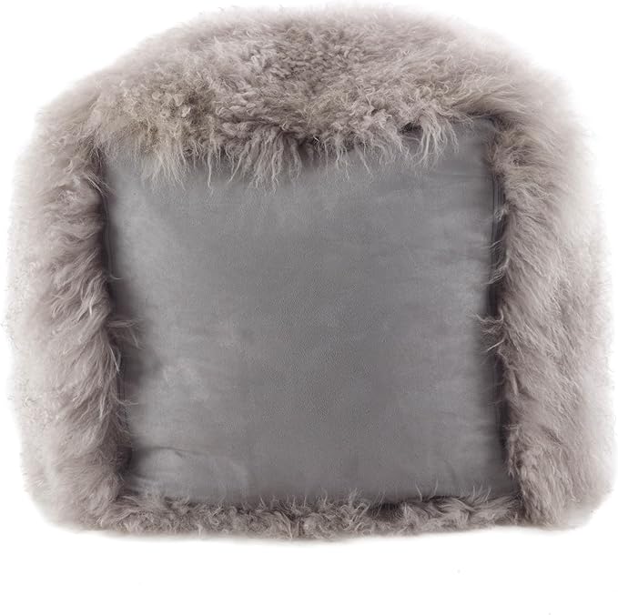 SARO LIFESTYLE Mongolian Lamb Fur Wool Pouf