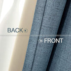 MIULEE Linen Texture Curtains, 2 Panels (Dusty Blue, W52xL84), Blackout, Grommet, Room Darkening, Nursery, Solid, Classic, 2 Count