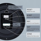 Atomic Wall Clock 10 Inch, Modern Clock Battery Operated Classic Analog Decorative for Kitchen, Living Room, Office, Bedroom, Bathroom (Silver)