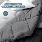 Bare Home Full Comforter - Reversible Colors - Goose Down Alternative - Ultra-Soft - Premium 1800 Series - All Season Warmth - Bedding Comforter (Full, Black/Grey)