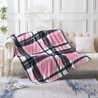 MERRYLIFE Pink Plaid Throw Blanket Decorative Fleece Throw | Ultra-Plush Colorful | Couch Blanket Travel Lap | Home Gift Use(50" 60",Pink Plaid)