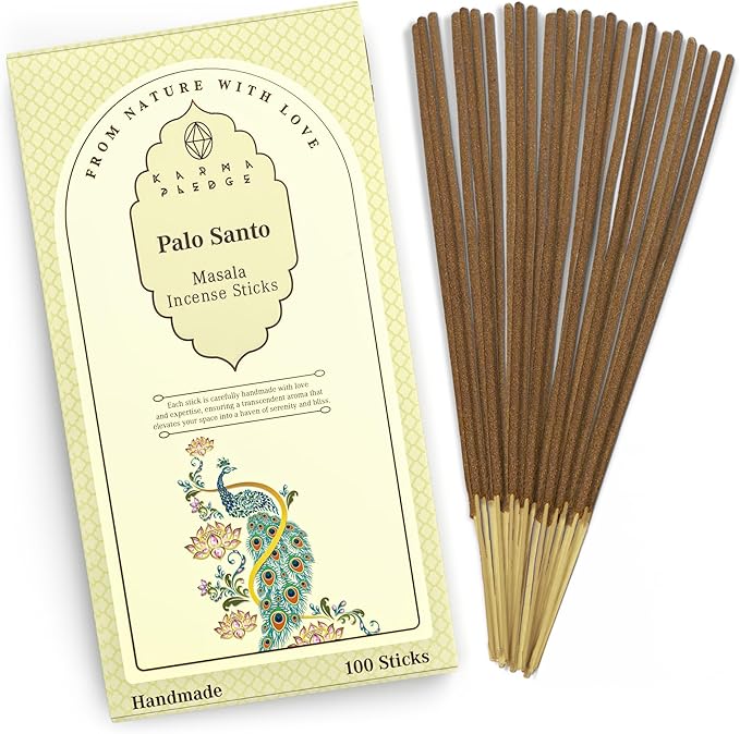 Incense Sticks, Palo Santo Incense, Pack of 100 Stick, Hand Rolled Aromatic Masala Made with Natural Ingredients, 45-60 Minute Burn Time, Best for Home Fragrance, Meditation, Yoga, Spiritual Healing