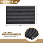 Yimobra Front Door Mat Outdoor Indoor Entrance, 100% Waterproof All-Season All Weather Doormat, Welcome Matt Outside Entry, Non Slip, Low Profile, Heavy Duty Patio Porch Floor Mats,36 x 24,Grey