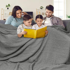 PHF 100% Cotton Waffle Blanket Oversized King 120"x120", Lightweight Breathable Extra Large 10'x10' Summer Blankets for Bed, Giant Big Luxury Aesthetic Woven Bedding for Home Decor, Dark Grey